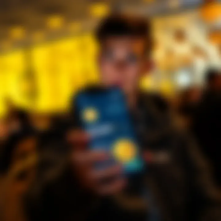 A person holding a smartphone displaying Bitcoin prices, looking thoughtful about investing with a small budget.