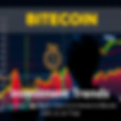 A chart showing Bitcoin price trends with a person looking at it thoughtfully, considering investment options.