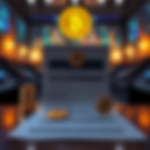 A graphic showing a survey form with Bitcoin symbols and financial charts, inviting people to participate in the study.