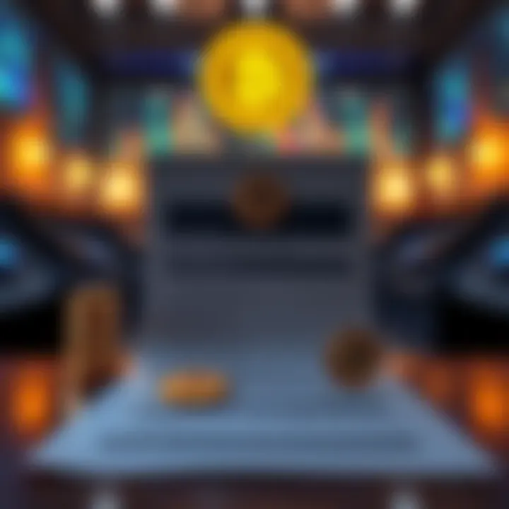 A graphic showing a survey form with Bitcoin symbols and financial charts, inviting people to participate in the study.