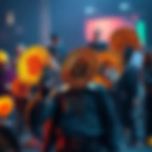 A group of Bitcoin investors confidently holding their coins during a market dip, showcasing their long-term commitment to BTC.