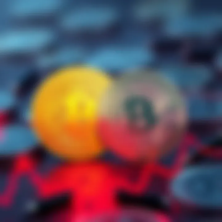 A graphic showing the Bitcoin symbol alongside Iran's rial, highlighting the contrast between Bitcoin stability and the instability of local currency due to geopolitical tensions.