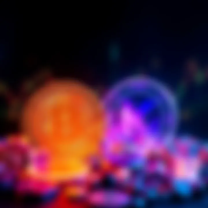 A graphic showing Bitcoin and Kaspa logos with visual elements representing digital finance and growth.