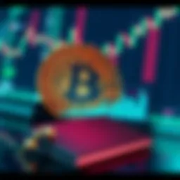 A visual representation of Bitcoin on the Kraken exchange platform with a digital wallet and a graph showing price trends.