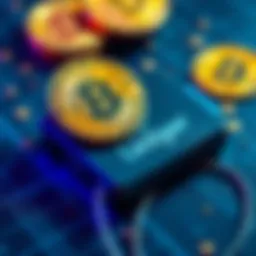 Bitcoin stored on a Ledger device A Ledger Nano S Plus with Bitcoin symbols, representing secure storage of cryptocurrency