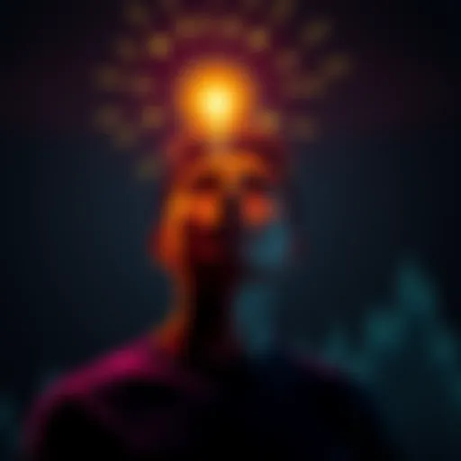 A person having a moment of realization about Bitcoin, with a lightbulb glowing above their head, symbolizing clarity and understanding in finance.