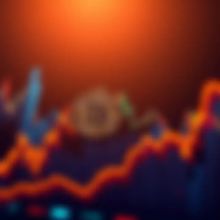 A graph showing declining Bitcoin prices and low trading volume, representing liquidity challenges in the cryptocurrency market.