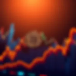 Bitcoin liquidity crisis A graph showing declining Bitcoin prices and low trading volume, representing liquidity challenges in the cryptocurrency market.
