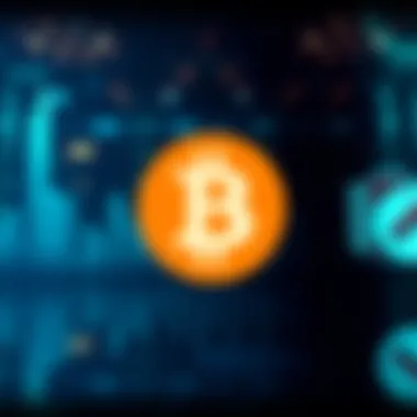 The Bitcoin logo featuring a bold orange circle with a white 'B' and two vertical lines, symbolizing the cryptocurrency.