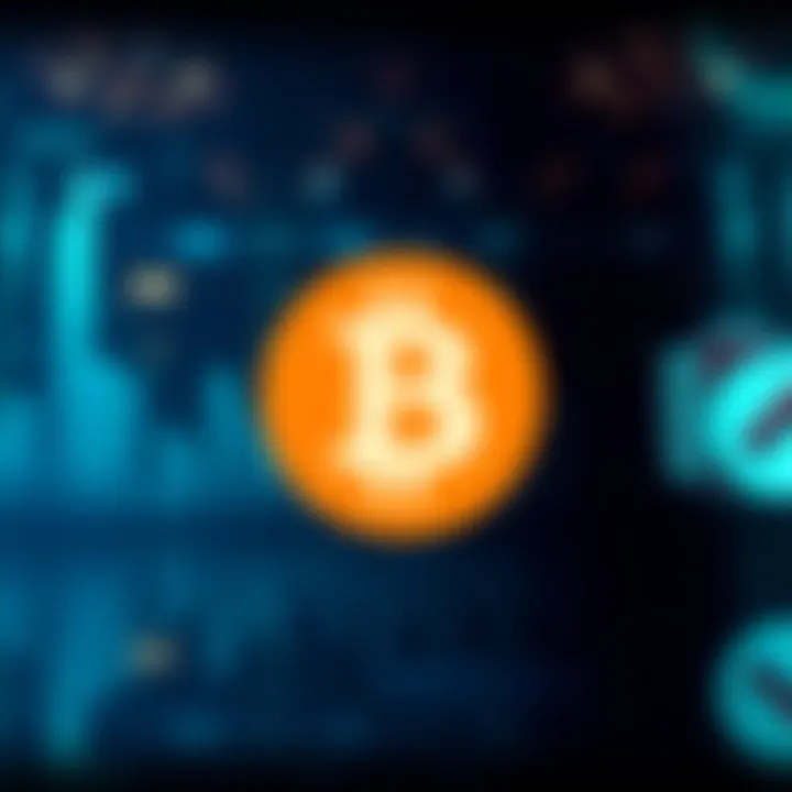 The Bitcoin logo featuring a bold orange circle with a white 'B' and two vertical lines, symbolizing the cryptocurrency.