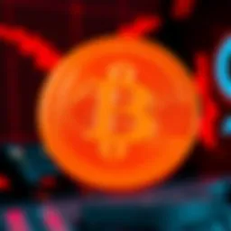 A close-up view of the Bitcoin logo featuring a bold orange circle with a white letter B in the center, symbolizing cryptocurrency.