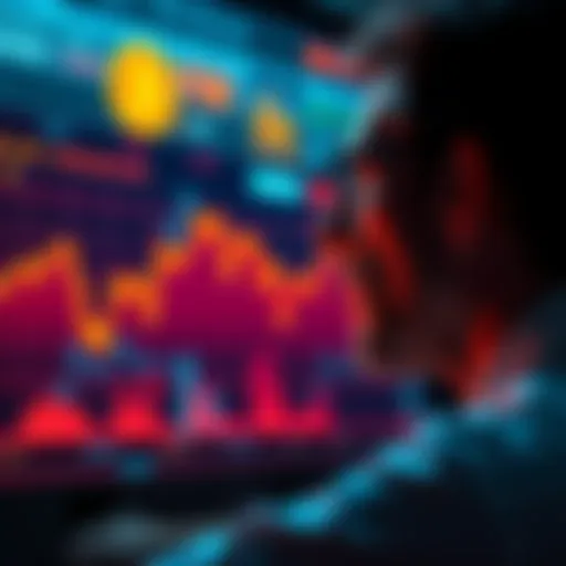 A person looking at a screen showing falling Bitcoin prices, showing frustration over a recent investment loss