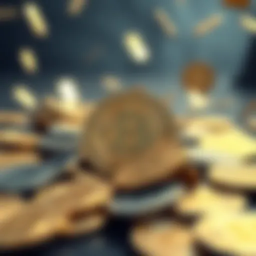 A visual representation of Bitcoin coins scattered with some coins fading away, symbolizing lost BTC.