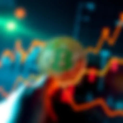 A bold Bitcoin logo surrounded by upward trending market graphs showcasing its strong position in 2026.