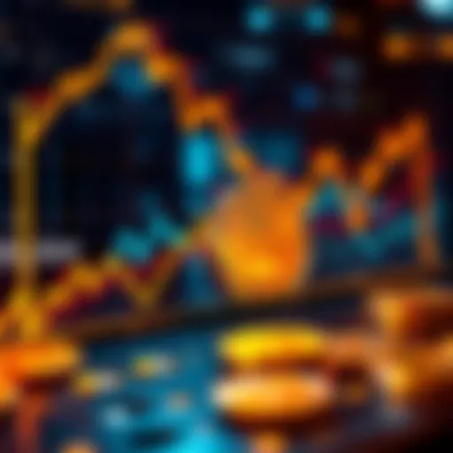Bitcoin Market Analysis Graph showing Bitcoin's decline and challenges to its market position, with visuals of traditional finance and emerging cryptocurrencies