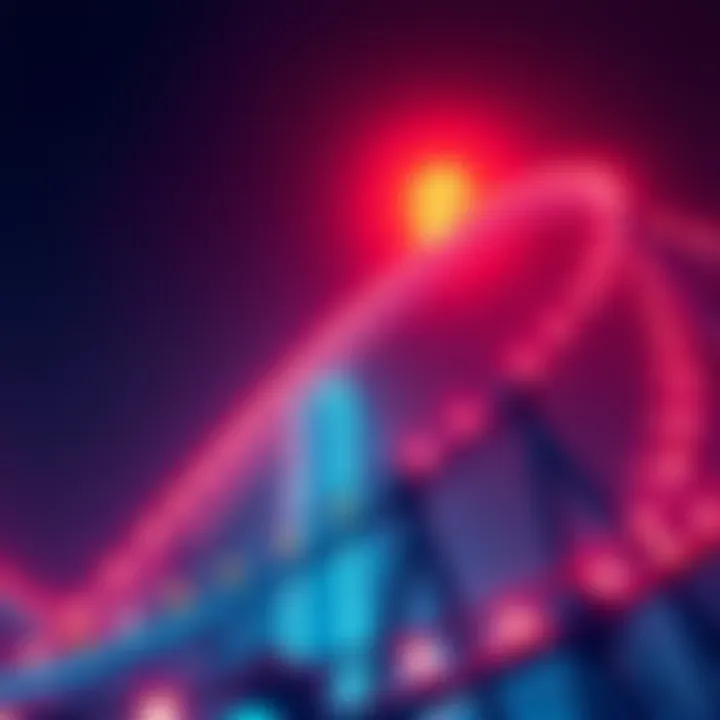 A rollercoaster representing the ups and downs of Bitcoin's market trends.