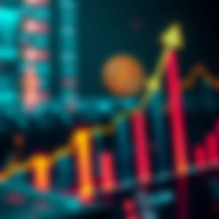 Graph showing Bitcoin's increasing value with arrows pointing upward, symbolizing rapid growth and upcoming milestones.