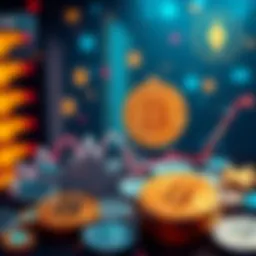 A graphic showing a downward trend line representing Bitcoin prices, surrounded by symbols of liquidity and interest rates, depicting the current challenges in the cryptocurrency market.