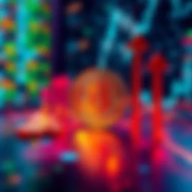 Bitcoin Market Trends A visual representation of Bitcoin's market trends with upward and downward arrows, indicating potential price movements.