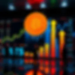 A graphic showing rising Bitcoin prices with upward arrows and retail investors