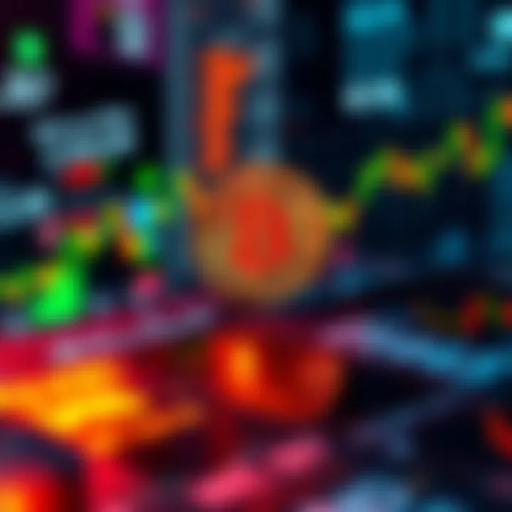 A graphic showing fluctuating Bitcoin prices amid news headlines about government investments and market restrictions.