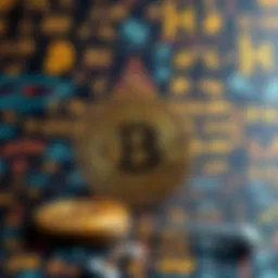 A visual representation of Bitcoin with mathematical symbols and formulas in the background, indicating the relationship between digital currency and math principles.