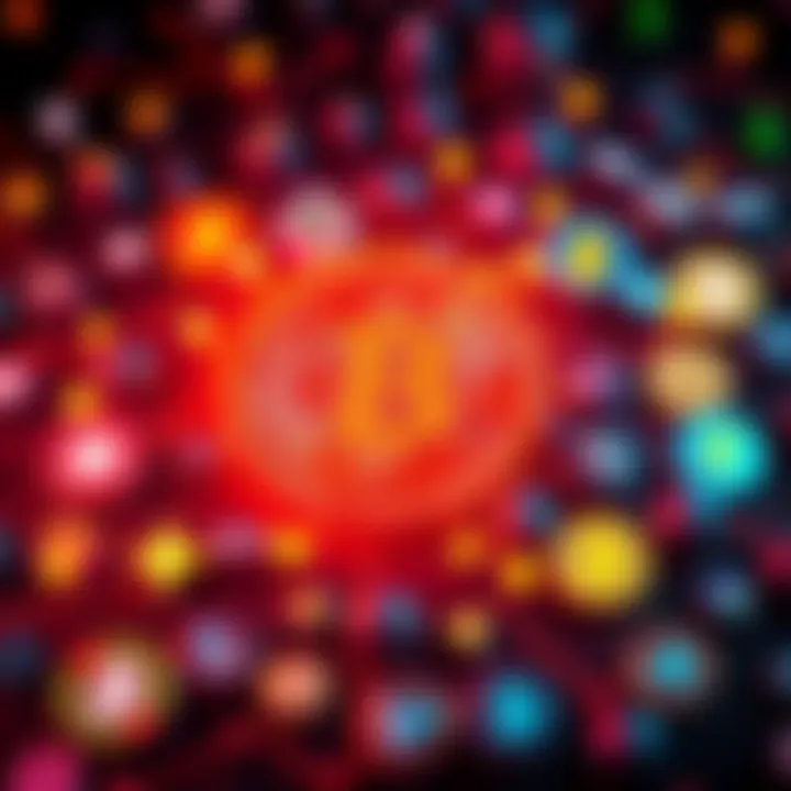 A graphic representation of Bitcoin Maximalism, showcasing a Bitcoin symbol surrounded by various other cryptocurrency icons, emphasizing Bitcoin's dominance in the market.