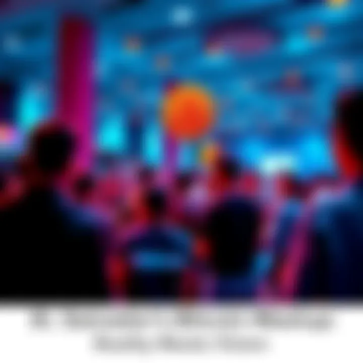 A vibrant scene capturing attendees engaged in discussions at the Bitcoin meetup in El Salvador, reflecting the energy of cryptocurrency innovation.