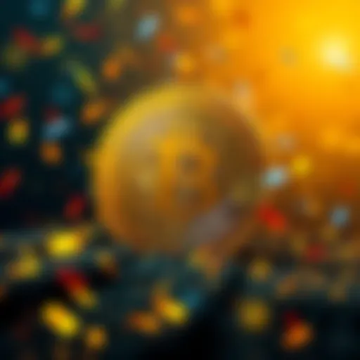 A graphic showing a gold Bitcoin with confetti, celebrating the mining of the 20 millionth Bitcoin, symbolizing a new era in cryptocurrency.