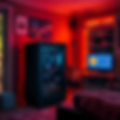 A bitcoin miner setup in a cozy living room, providing warmth while displaying mining activity on a screen.