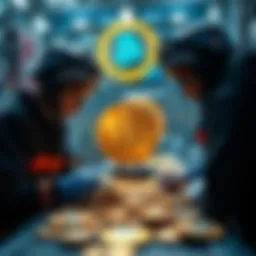 Bitcoin miners selling coins and transitioning to AI ventures, with symbols of Bitcoin and AI technology in the background