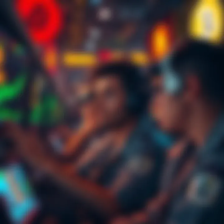 A group of Bitcoin miners looking worried as they monitor falling prices on their screens, symbolizing the risk of bankruptcy and its impact on the market.