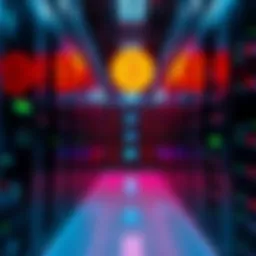 A data center filled with servers used for Bitcoin mining, showcasing advanced technology and cooling systems.