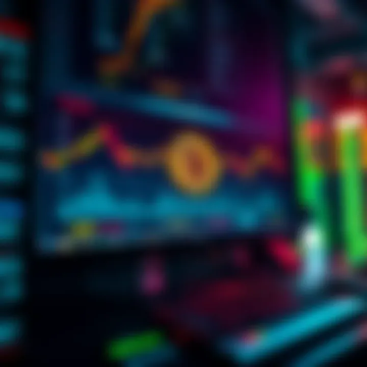 A computer monitor displaying data and graphs related to Bitcoin mining earnings and time frames, illustrating the mining process for beginners