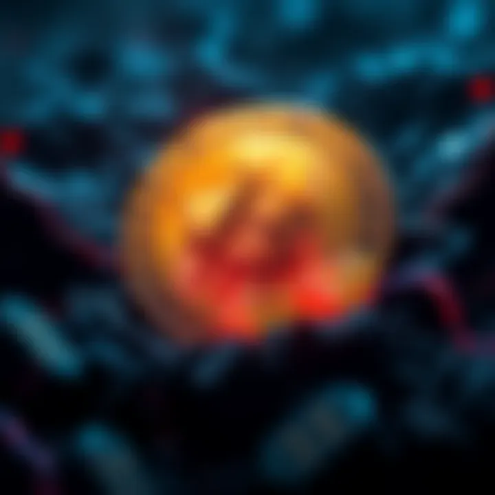 A digital representation of Bitcoin with a visual symbol of scarcity, highlighting the remaining 5% of Bitcoin to be mined.