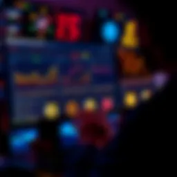 A person analyzing different Bitcoin mining pool options on a computer screen with charts and fee comparisons.