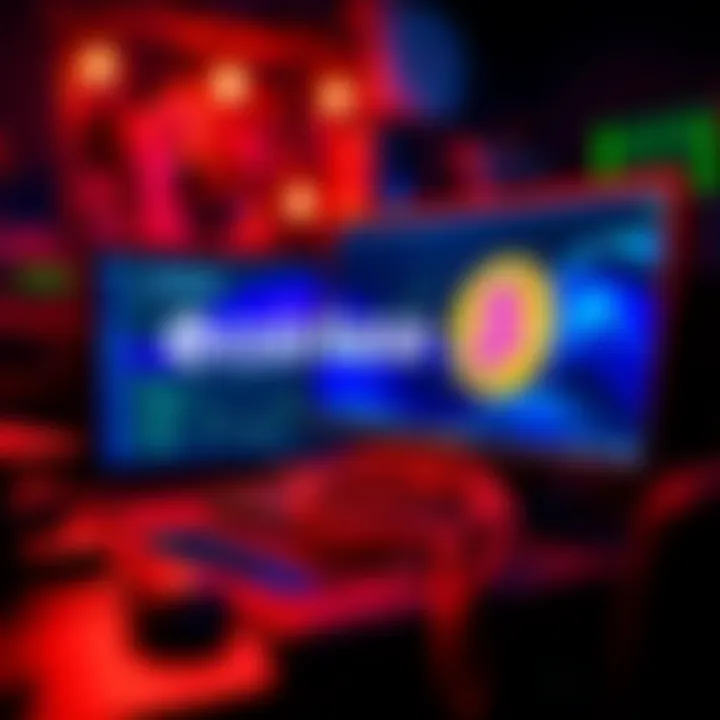 Bitcoin Mining Setup A computer setup for solo Bitcoin mining showing mining software and a Coinbase wallet address on the screen.