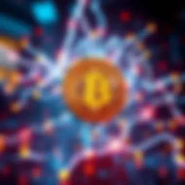 A digital representation of Bitcoin symbolizing it as a trustless currency made from electricity and math.