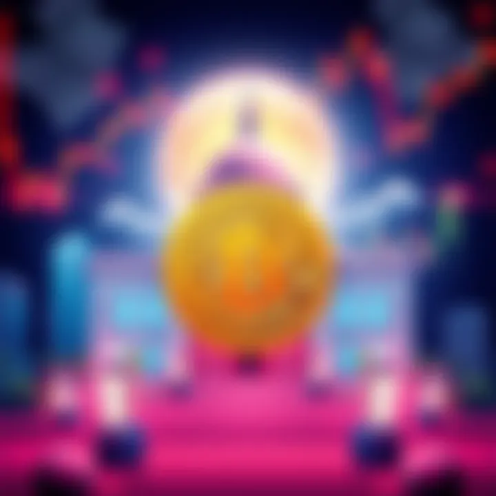 Illustration showing a Bitcoin symbol surrounded by government buildings and financial charts, highlighting the relationship between cryptocurrency and government policies.