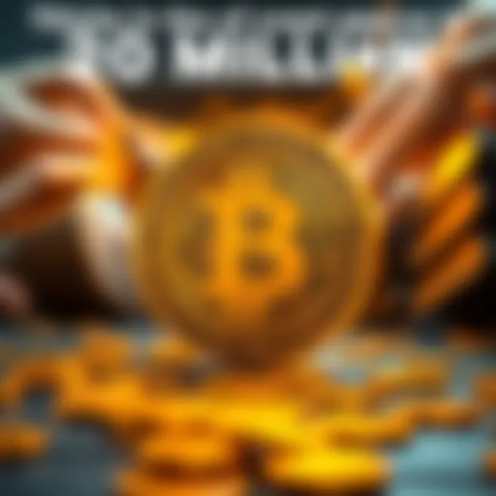 Illustration showing the Bitcoin symbol with a clock, indicating the long time needed to mine the last million coins.