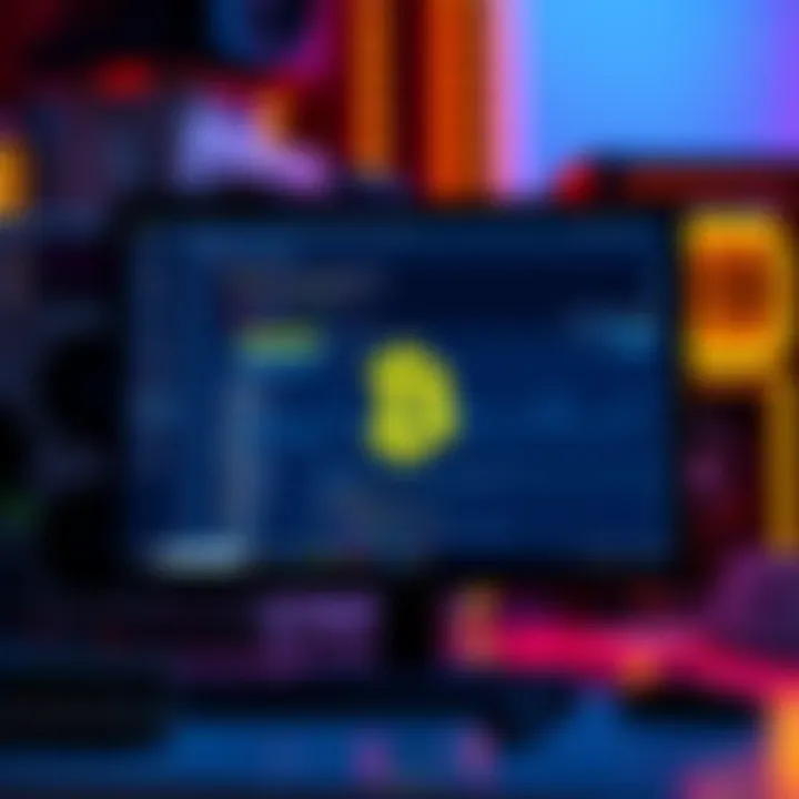 A computer screen displaying Bitcoin node software interface with hardware components in the background.