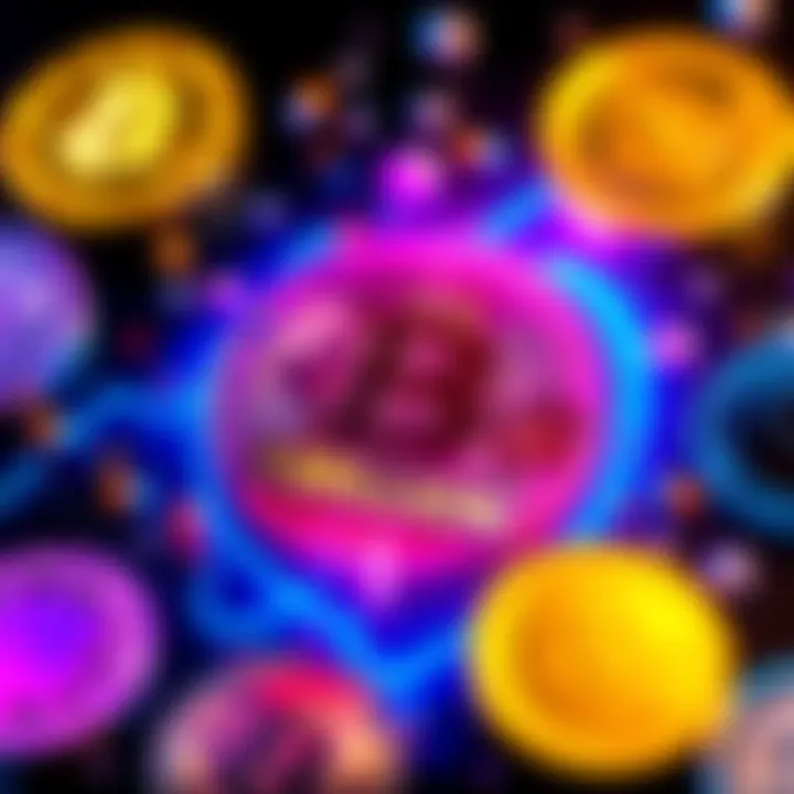 A digital graphic showing Bitcoin symbol with a price tag of one million dollars, surrounded by other cryptocurrency symbols