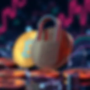 Bitcoin coins with a padlock symbolizing security against quantum threats