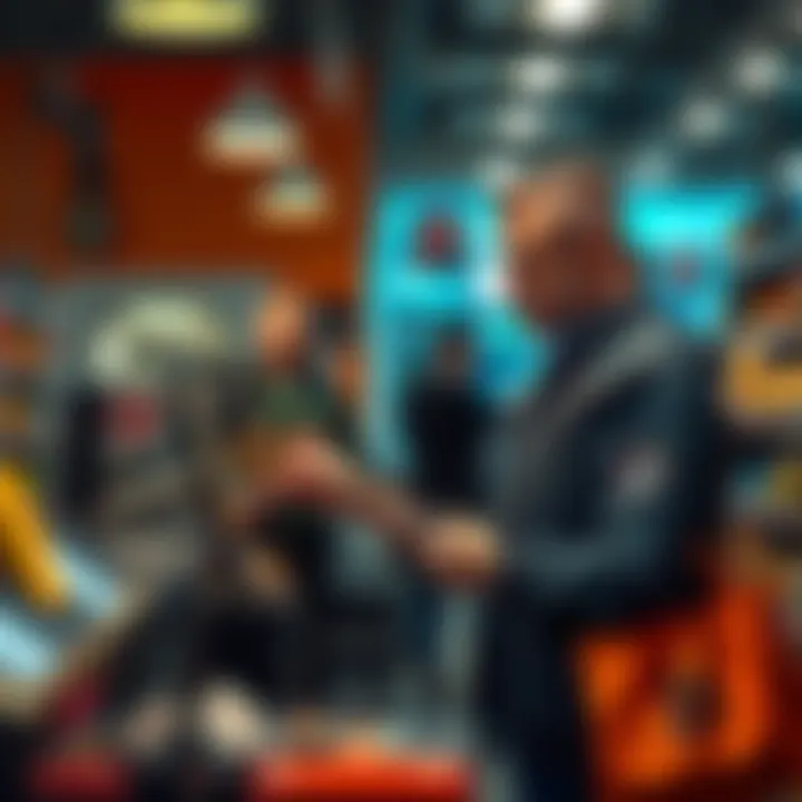 A customer tries to pay with Bitcoin at a store counter while the cashier looks confused, showing the challenges of cryptocurrency acceptance.