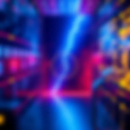 A visual representation of a Bitcoin paywall with digital files being accessed through Lightning technology, featuring a Bitcoin logo and digital files icons.