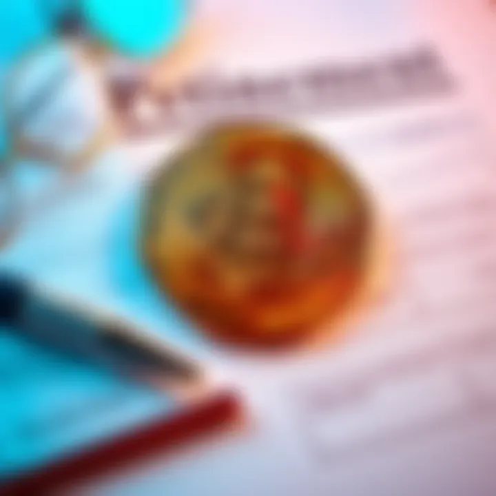 Bitcoin symbol with pension documents A Bitcoin symbol alongside retirement plan documents, symbolizing the debate about investing in Bitcoin for future pensions