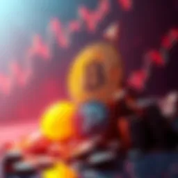 Bitcoin symbol rising alongside Pi Network's token, with a backdrop showing market growth and excitement in cryptocurrency trading.