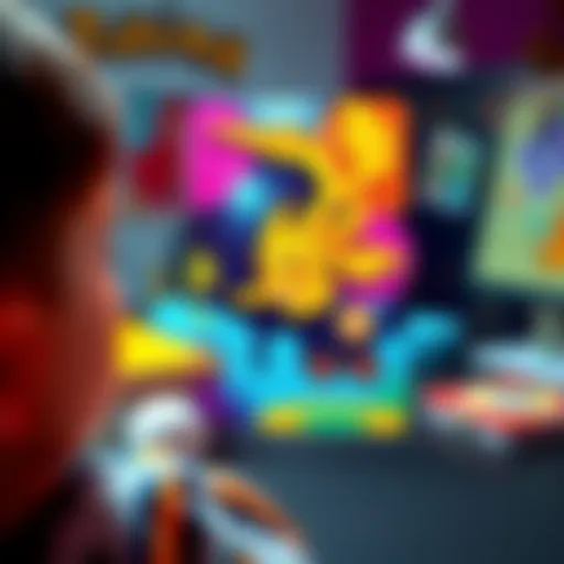 Bitcoin Pokémon Card for Kids A colorful Pokémon-style card featuring Bitcoin symbols and blockchain concepts, designed for a child.