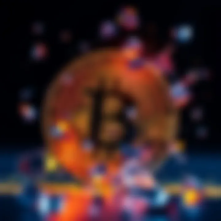 A visual representation of the Bitcoin symbol shattering, symbolizing the break of the Bitcoin Power Law and the start of a new era in cryptocurrency.