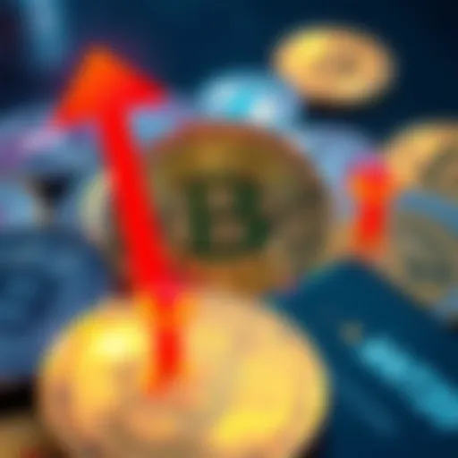 Bitcoin's price at 103k with an arrow indicating a potential drop to 93k, surrounded by alternate cryptocurrencies